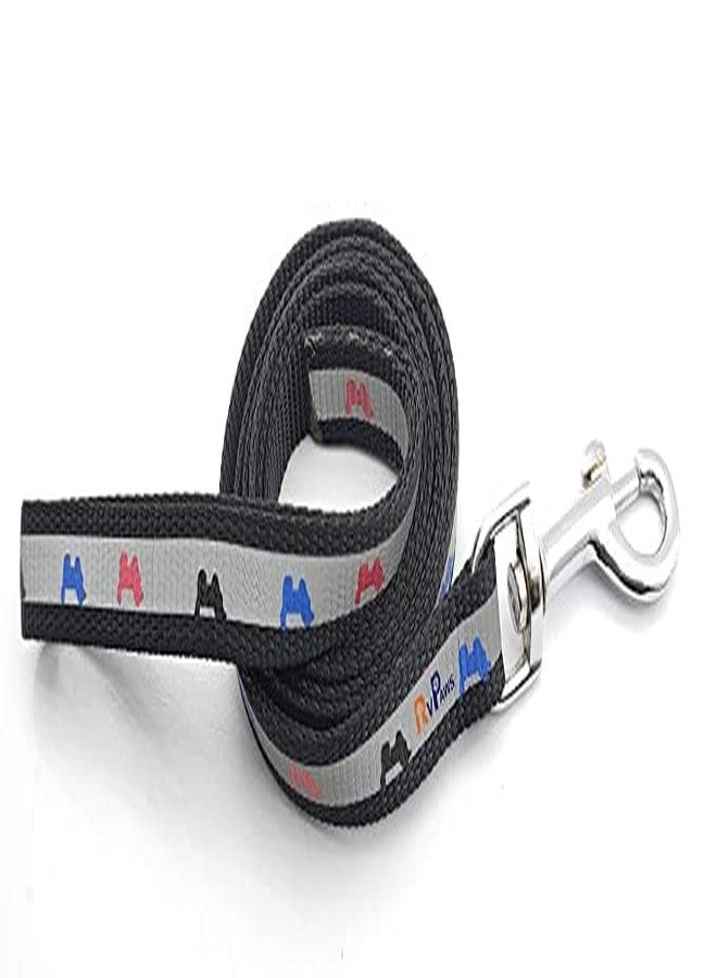 Pups&Pets طوق نايلون قابل للتعديل من Pups&Pets مقاس 0.5 بوصة مع مقود 15 مم - تصميم سريع الفتح وجيد التهوية، طوق لطيف مزود بمشبك سهل الاستخدام وجرس للكلاب والقطط - أسود - Image 4